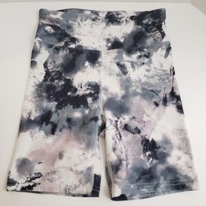Small Balance Collection White Gray Pink Marble Print Bike Shorts - No Pockets